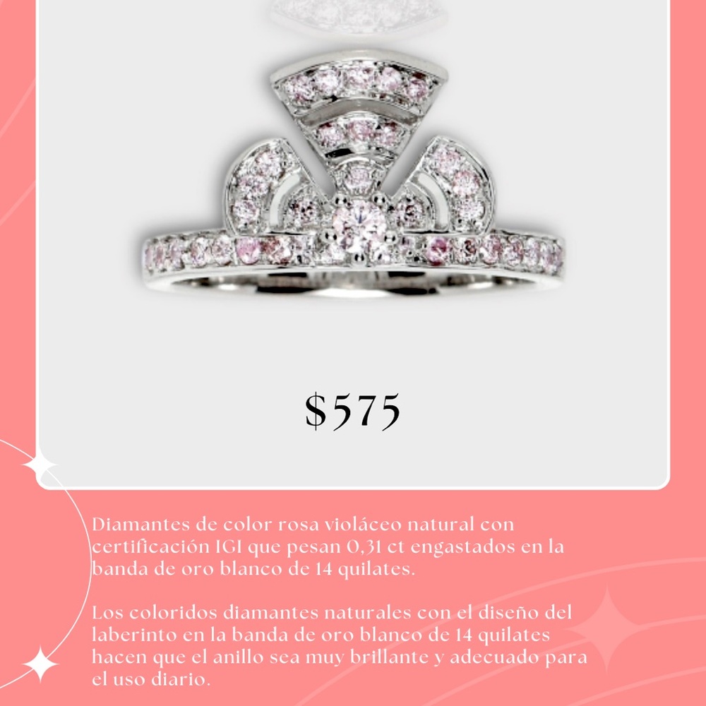 Ring white gold 14 kt